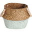 Belly Basket Blue/nat Beads | 28 x 28 x 22 cm