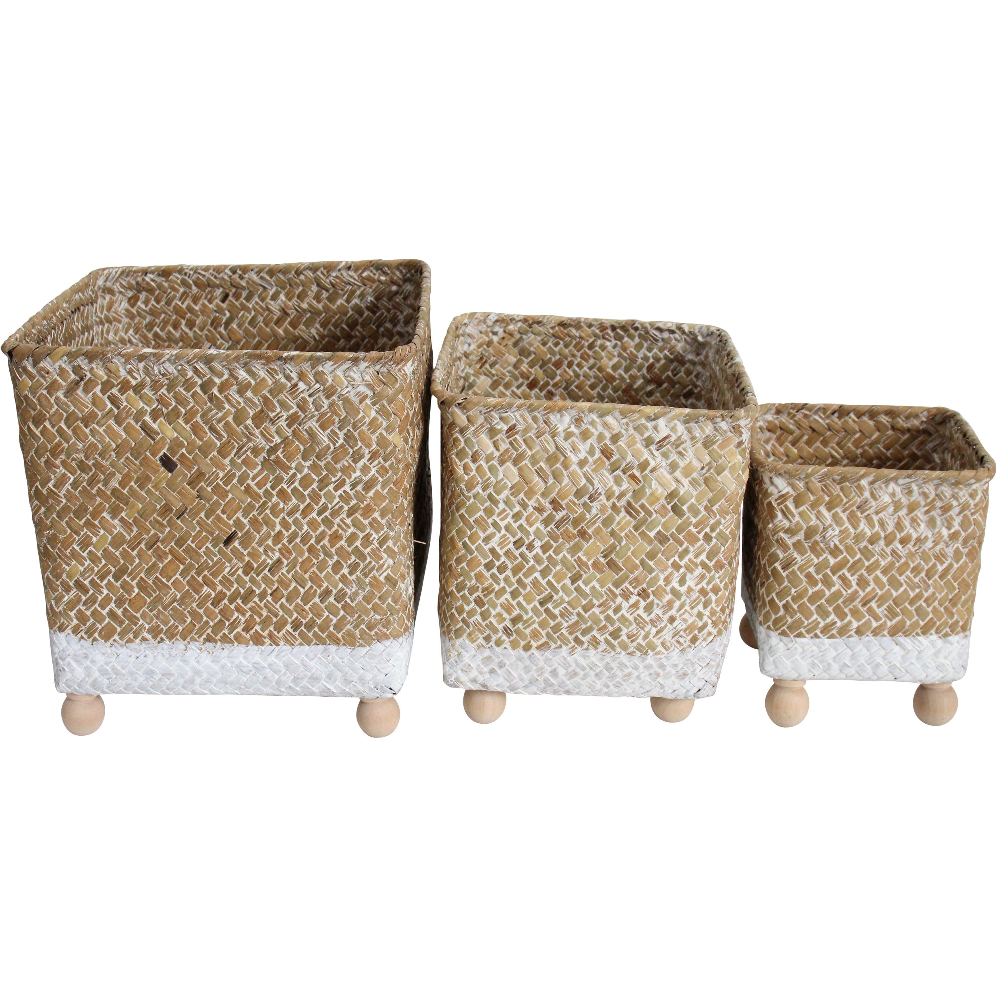 Woven Foot Tub S/3 Sq Main image