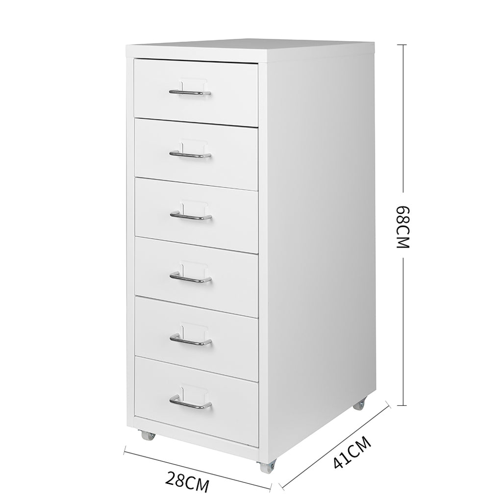 Levede 6 Drawer Office Cabinet Drawers White-2018816811138682882