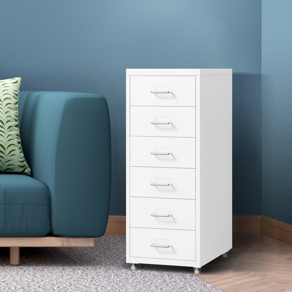 Levede 6 Drawer Office Cabinet Drawers White-2018816811138682888