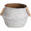 Belly Basket White/nat Beads | 28 x 28 x 22 cm