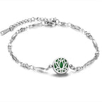 Stainless Steel Openable Aromatherapy Essential Oil Diffuser Box Adjustable Life Tree Essential Oil Bracelet - 08style