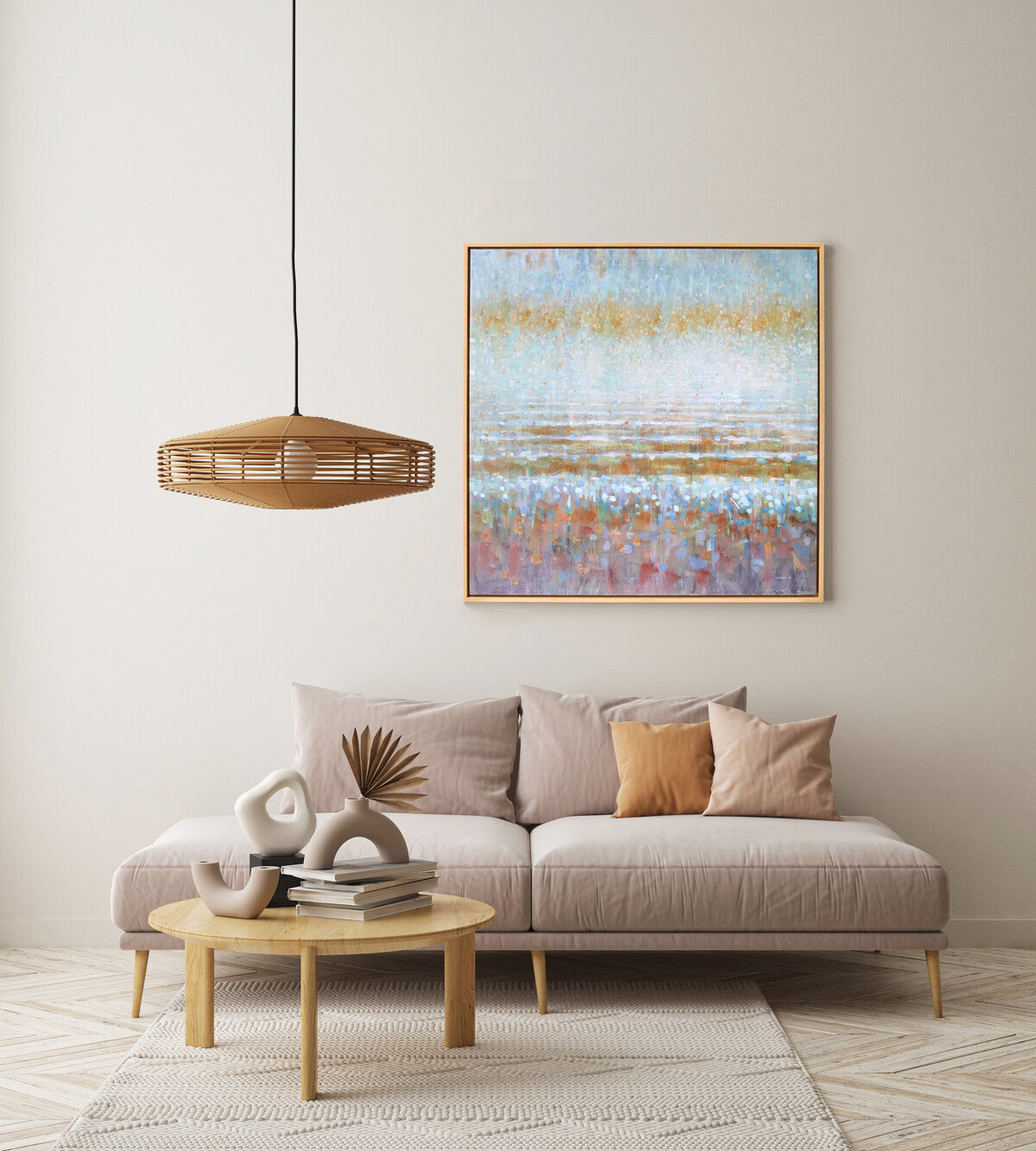 Framed Canvas Rain Mustard Secondary image