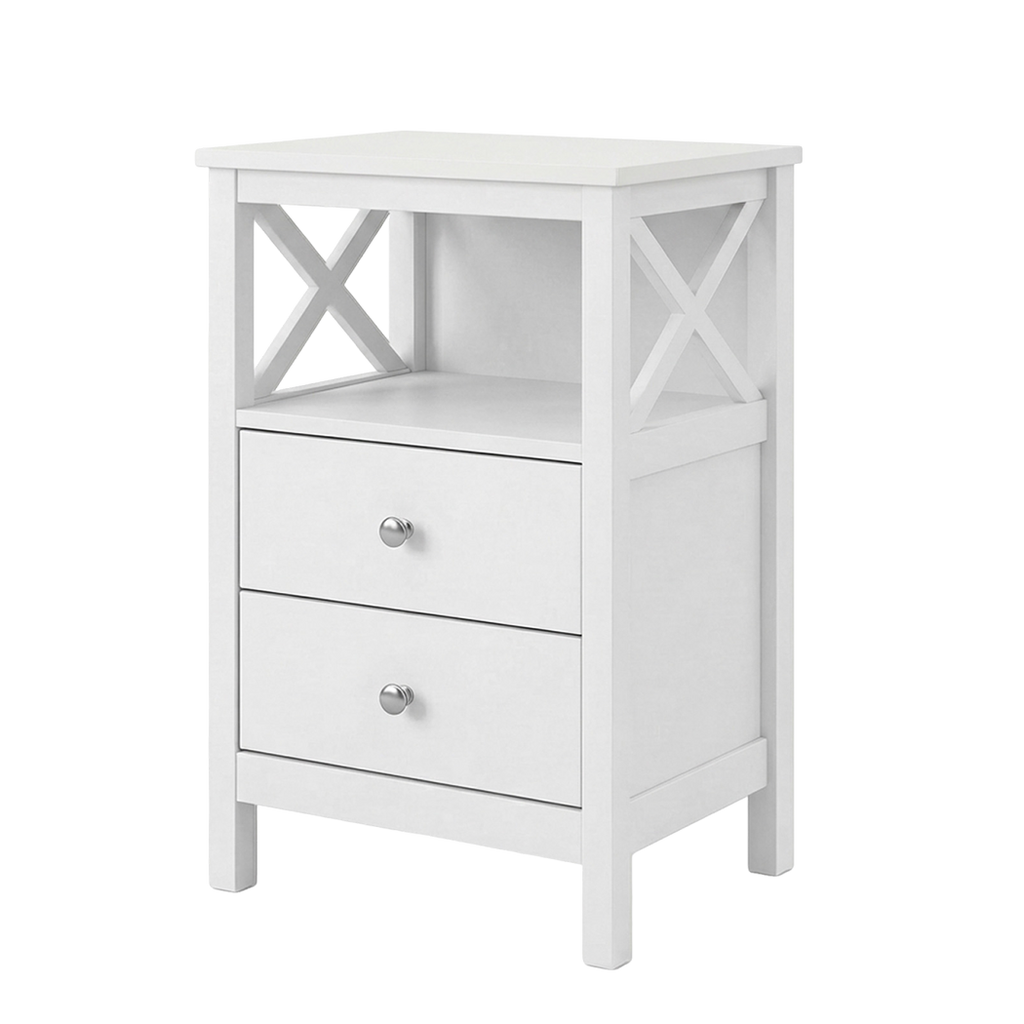 Levede Bedside Table Nightstand Side End Table 2 Drawers Storage Bedroom Cabinet-2050056781207572488