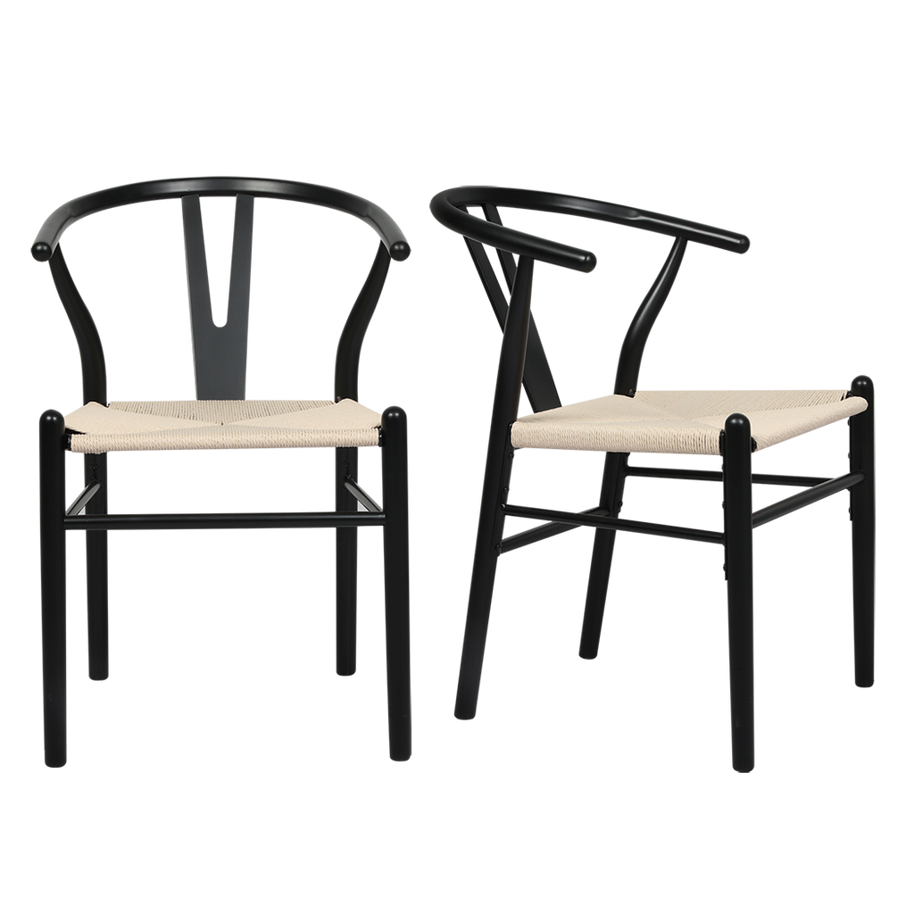 Levede 4x Dining Chairs Wooden Hans Black-2018816917736919048
