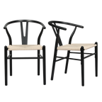 Levede 4x Dining Chairs Wooden Hans Black-2018816917736919048
