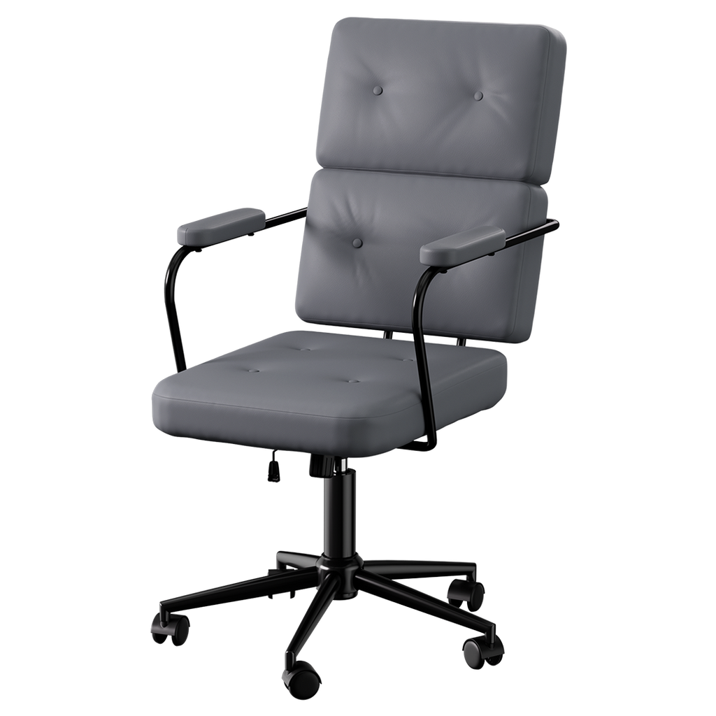 LEVEDE Ergonomic Office Chair Computer PU Grey-2029387206975688712