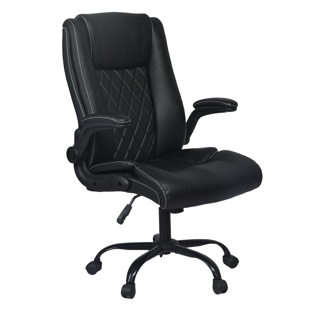Levede Executive Office Chair Footrest PU Leather Tilt Gaming Work Seat Black-2050056783220838408