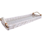 Tray Charcuterie Wicker White | 60 x 20 x 4 cm