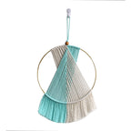 Bohemian Circle Tassel Wall Hanging - Moon Blue White / 42x25cm - Wall Hangings