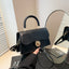 Womens Light Solid-Colour Commuter Crossbody Bag With Lock Closure - Black - Bags Backpacks & Luggage