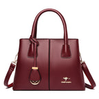 Large-Capacity Womens Shoulder Handbag - Wine Red - Bags Backpacks & Luggage