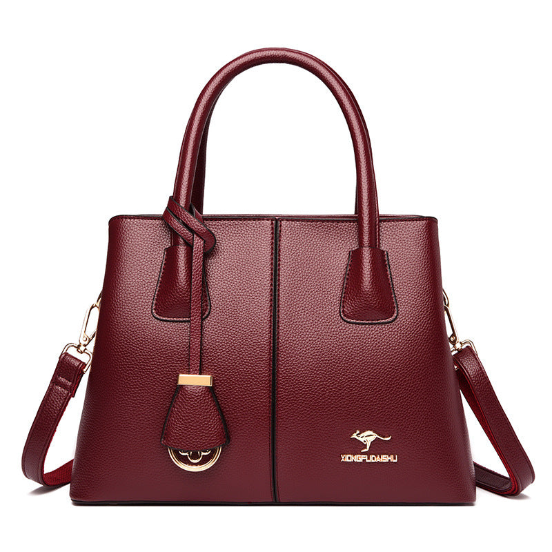 Large-Capacity Womens Shoulder Handbag - Wine Red - Bags Backpacks & Luggage