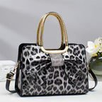 Embellished Versatile Leopard-print Womens Bag - Black / 29X12X21CM - Bags Backpacks & Luggage
