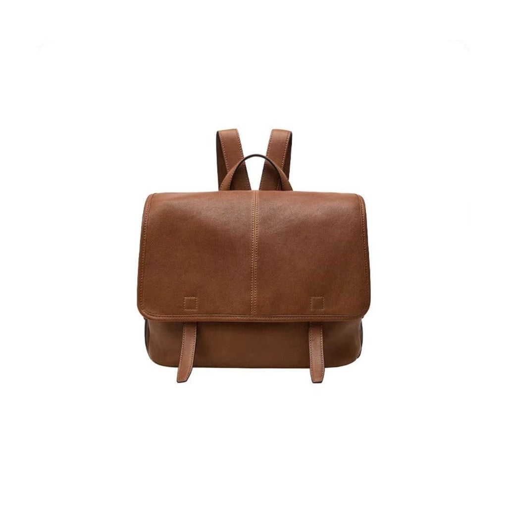 Vegetable-Tanned Leather Messenger Backpack - Bags Backpacks & Luggage