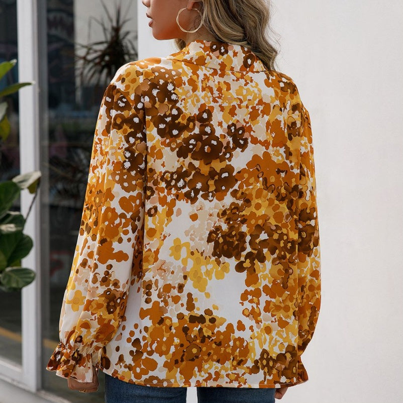 Loose Casual Printed Single-breasted Lapel Shirt Zweitbild