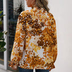 Loose Casual Printed Single-breasted Lapel Shirt