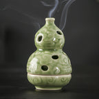Celadon Gourd Incense Coil Burner Ornaments - Porcelain Gourd Incense Burner - Incense Burners