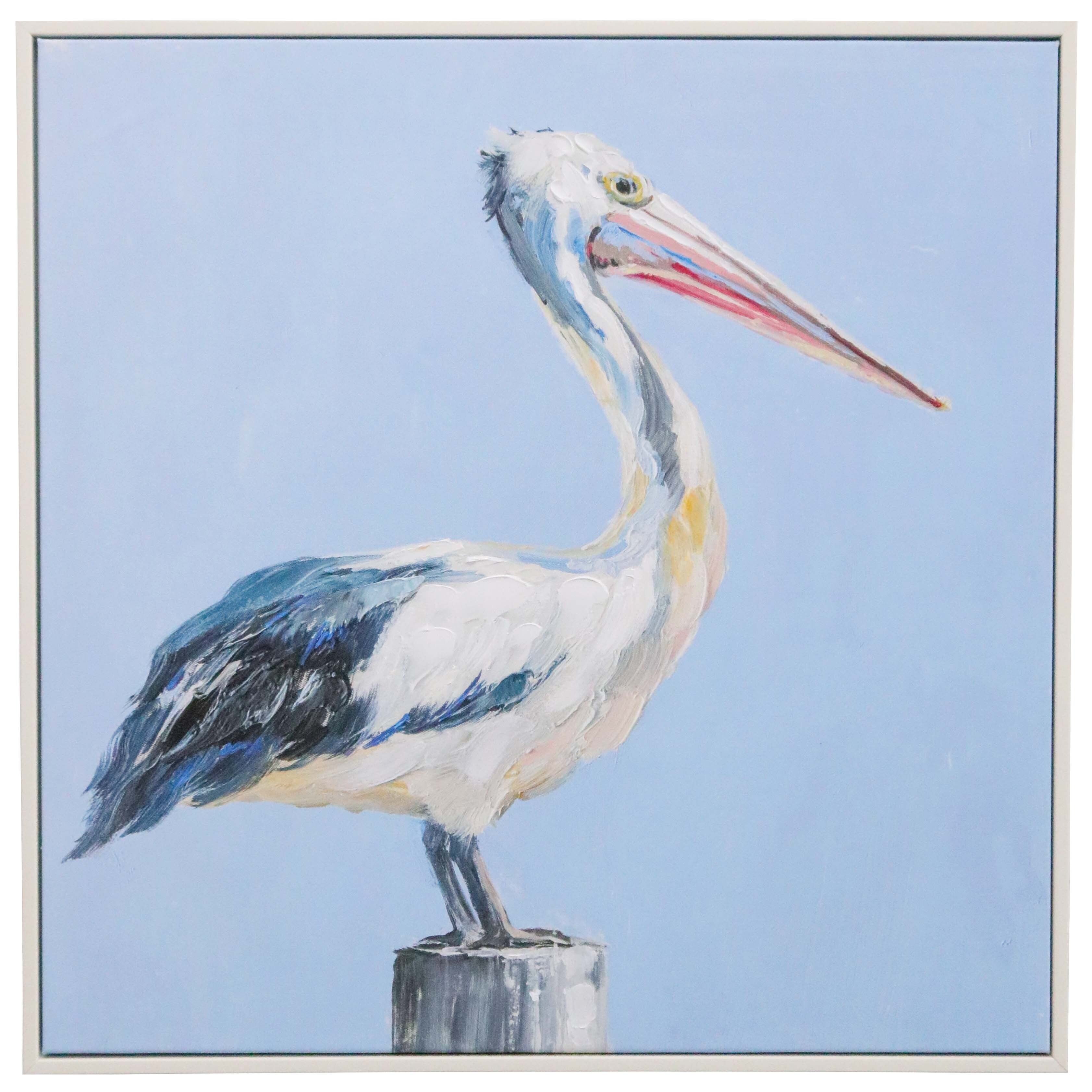 Framed Canvas Pelican