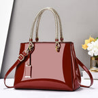Glossy Large-Capacity Casual Shoulder Crossbody Handbag - Red / 29X13X21CM - Bags Backpacks & Luggage