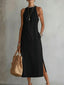 Women’s Halter Neck Sleeveless Dress Lace Patchwork Holiday Style Summer Top - Black / 2XL - Womens Dresses