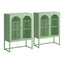 Artiss 2x Buffet Sideboard Cabinet ELMA Cupboard Storage Mesh Doors Metal Green