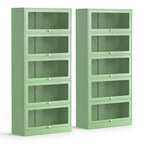 Artiss 2x Buffet Sideboard Cabinet Storage Cupboard Mesh Doors Metal ELIA Green
