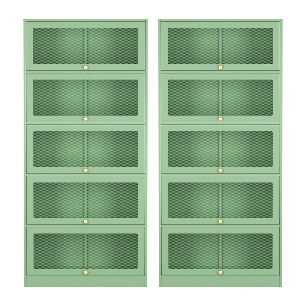 Artiss 2x Buffet Sideboard Cabinet Storage Cupboard Mesh Doors Metal ELIA Green