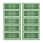 Artiss 2x Buffet Sideboard Cabinet Storage Cupboard Mesh Doors Metal ELIA Green