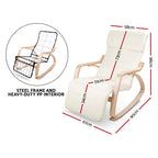 Artiss Rocking Armchair Footrest Nursing Beige Afton