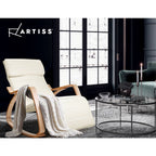 Artiss Rocking Armchair Footrest Nursing Beige Afton