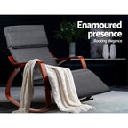 Artiss Rocking Armchair Footrest Nursing Charcoal Afton