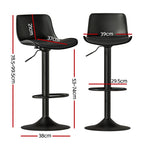 Artiss 2x Bar Stools Padded Seat Gas Lift Black