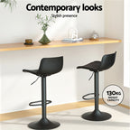 Artiss 2x Bar Stools Padded Seat Gas Lift Black