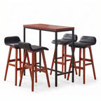Artiss 5Pcs Bar Table and Stools Set Dining Desk Kitchen Chairs Cafe Pub Wood