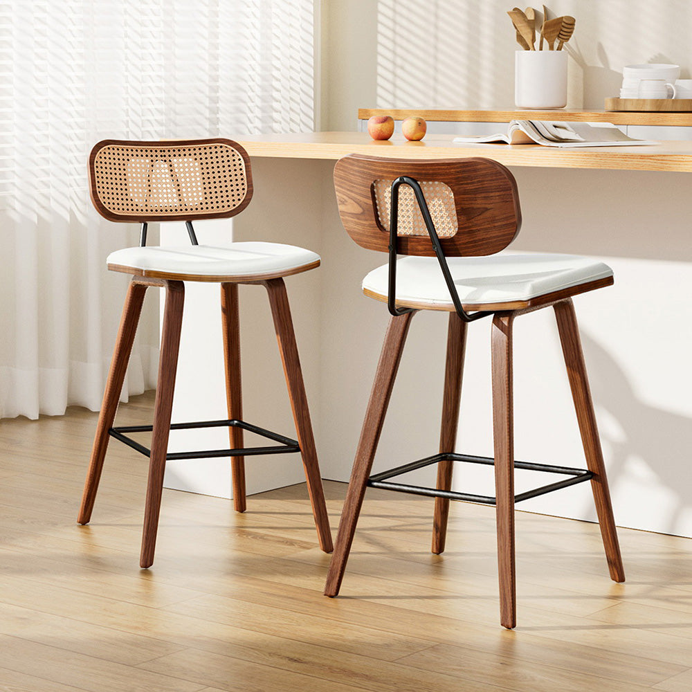 Rattan Kitchen Counter Bar Stools (set of 2) Secondary image