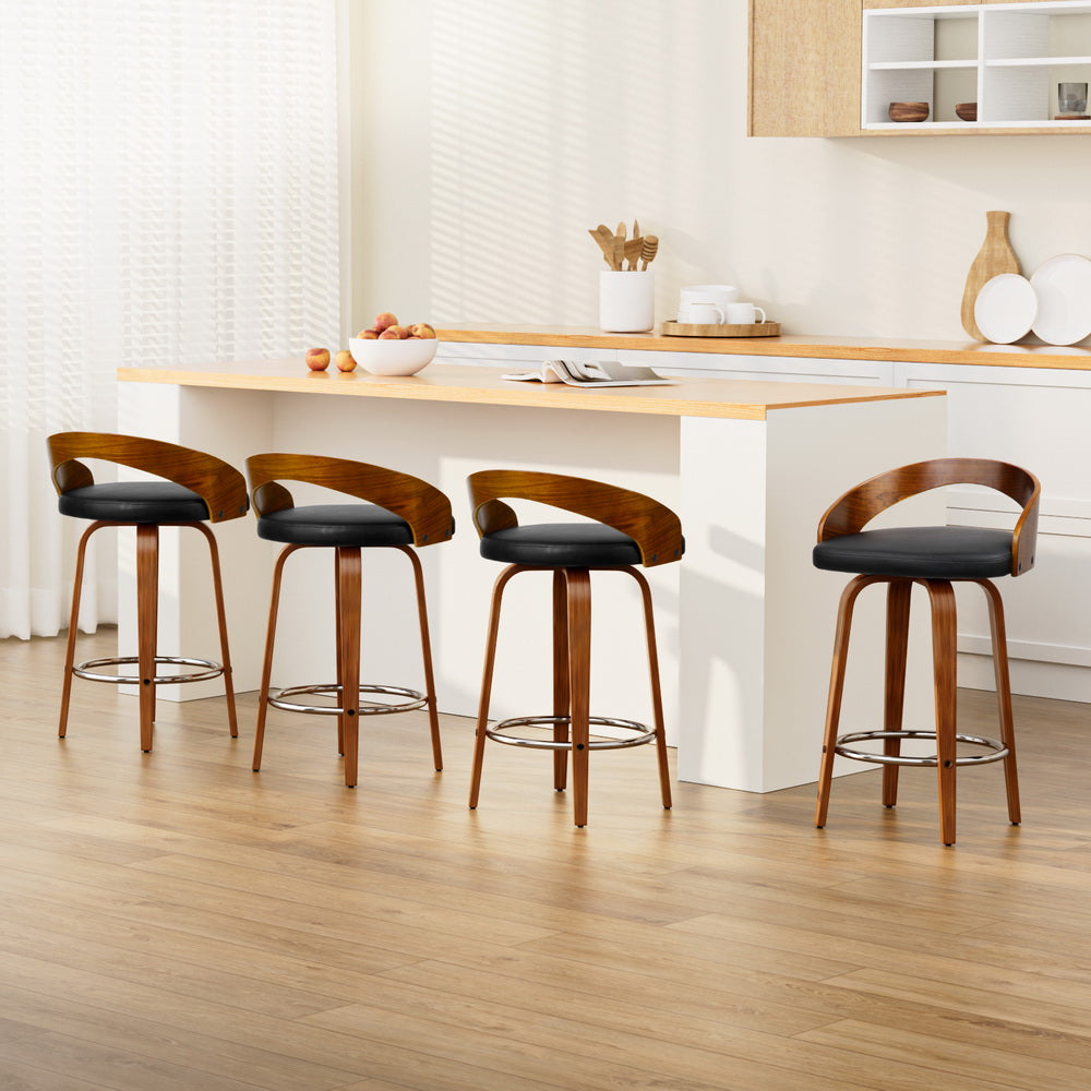 Bar Stools Swivel Seat Curving Backrest (set of 4) Main image