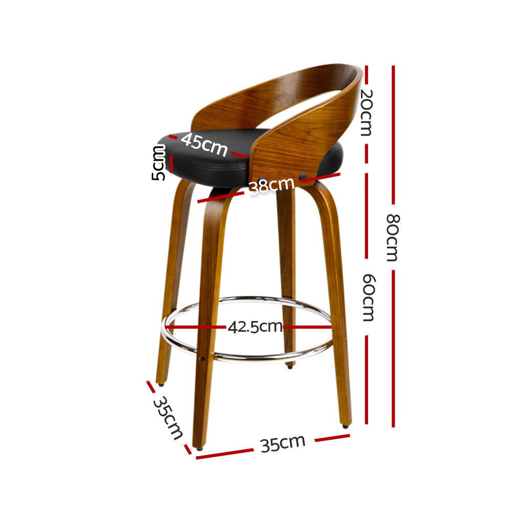 Bar Stools Swivel Seat Curving Backrest (set of 4) Secondary image
