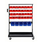 Giantz 74 Bins Storage Rack Double Sided Mobile Garage Workshop Tools Organizer