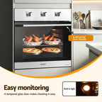 Devanti 60cm Electric Built In Wall Oven Stainless Steel 70L Silver