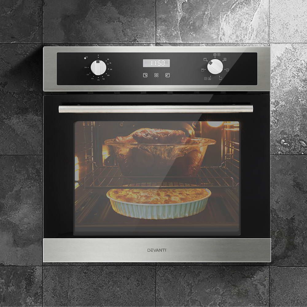 Devanti Electric Built In Wall Oven 80L Convection Grill Ovens Stainless Steel Hauptbild
