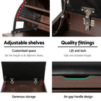 Artiss 2x Shoe Bench Set Flip Drawer Walnut