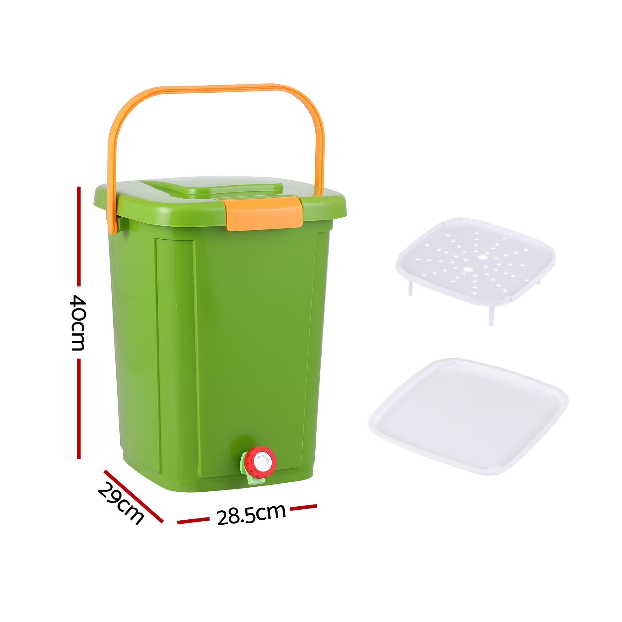 Gardeon 20L Kitchen Compost Bin Food Waste Caddy Drain Tap Green Secondary image