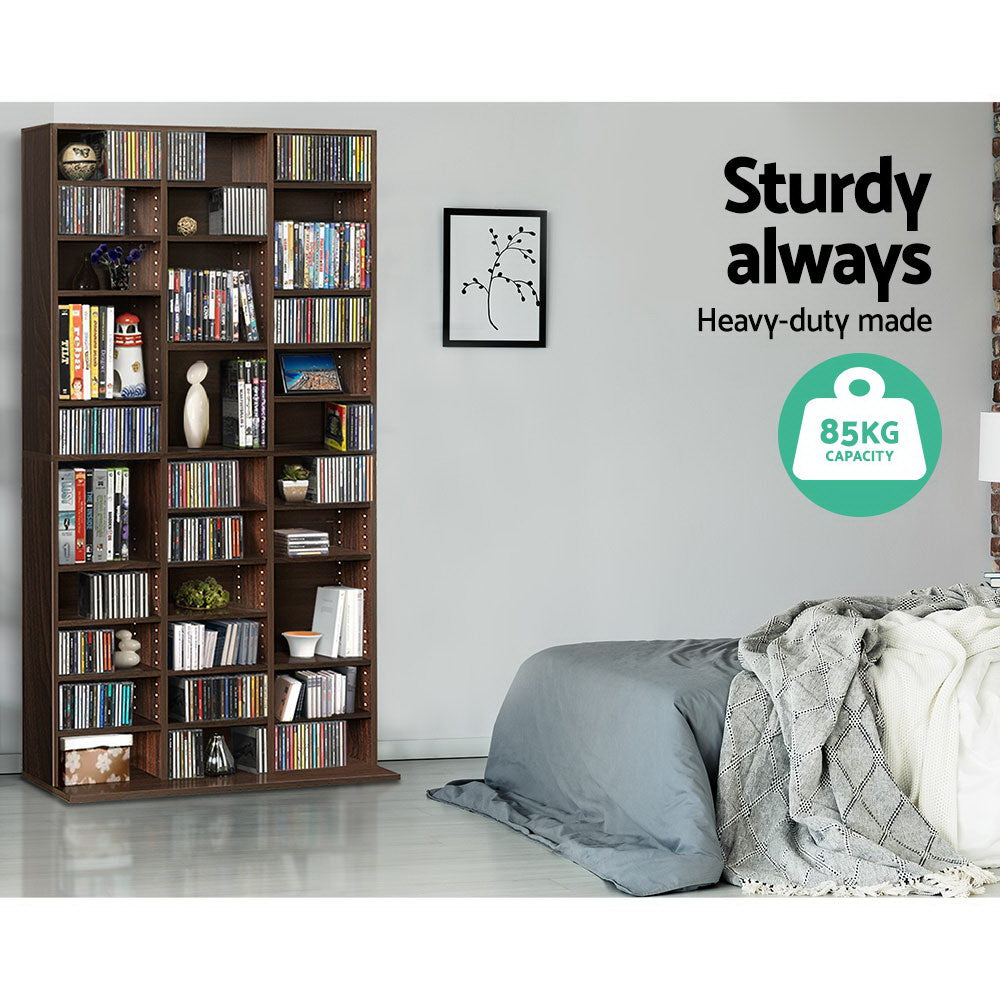 Artiss Bookshelf CD Storage Rack - BERT Walnut