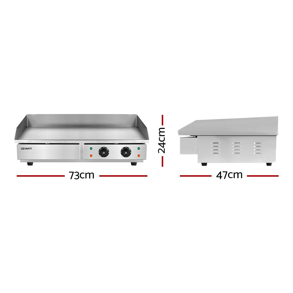 Devanti Commercial Electric Griddle 73cm BBQ Grill Plate 4400W Secondary image