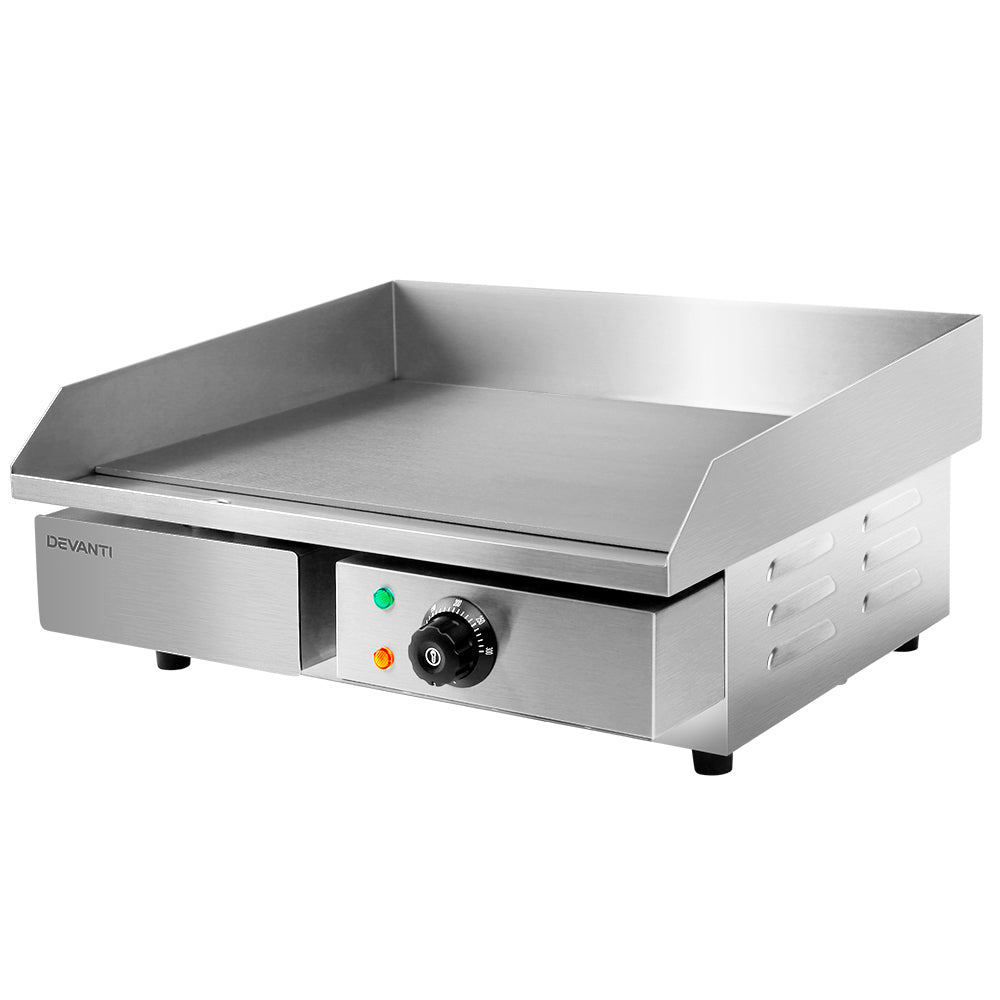 Devanti Commercial Electric Griddle 55cm BBQ Grill Plate 3000W Main image