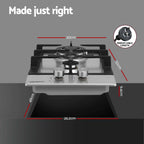 Devanti Gas Cooktop 30cm 2 Burner Silver