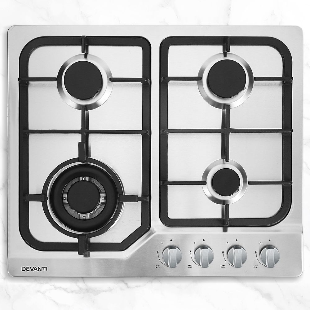 Devanti Gas Cooktop 60cm 4 Burner Silver Hauptbild