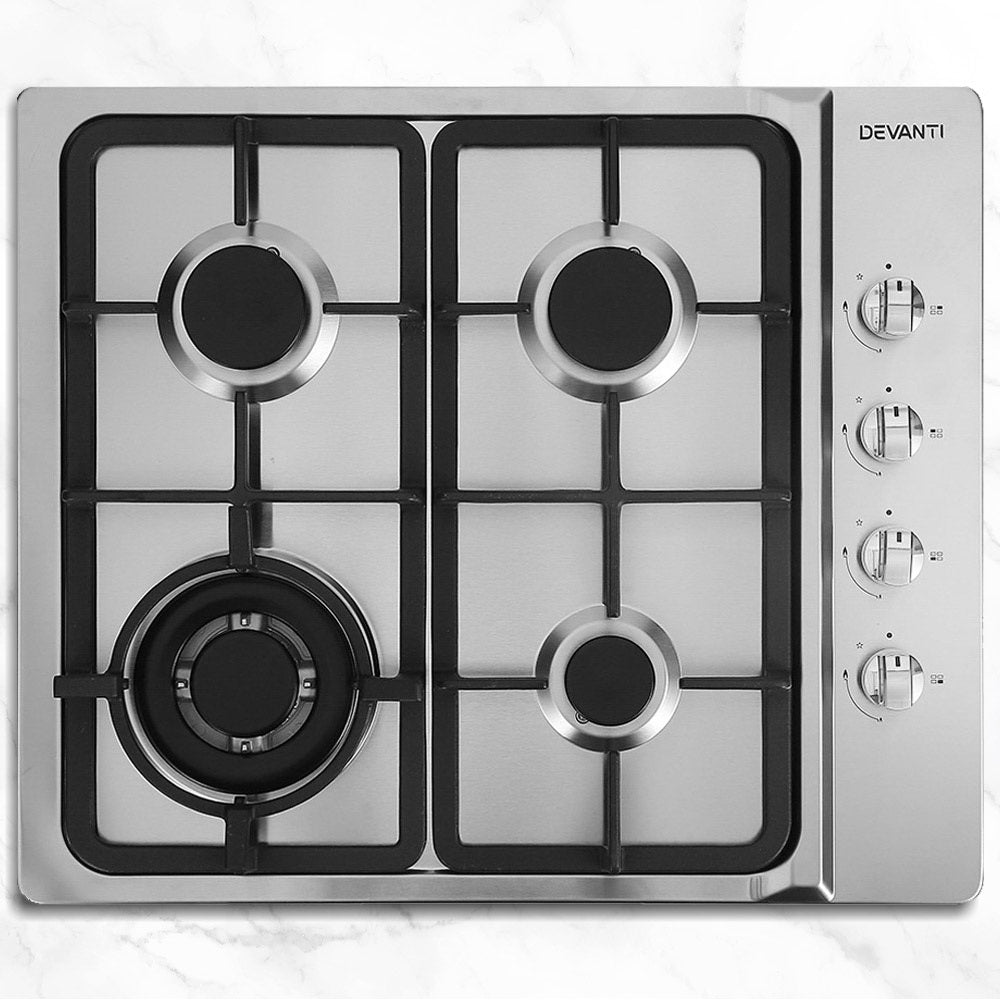Devanti Gas Cooktop 60cm Stove Hob Silvir Hauptbild