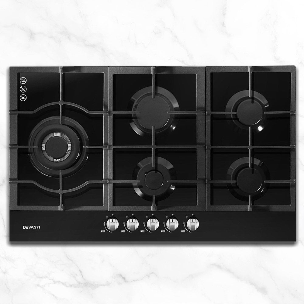 Devanti Gas Cooktop 90cm 5 Burner Black Hauptbild